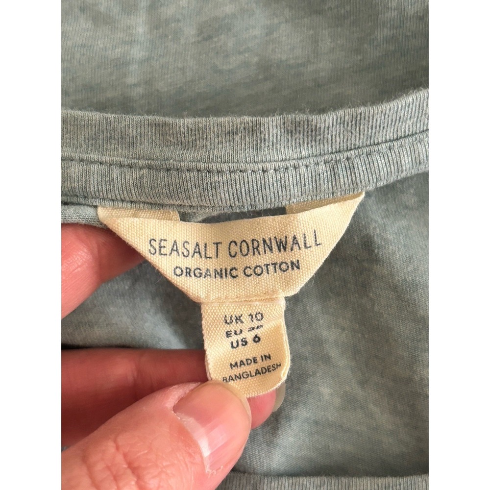 Seasalt Cornwall Easel Top Organic Cotton Size 6 Small Blue‎ Coastal Casual Boho - Picture 2 of 7